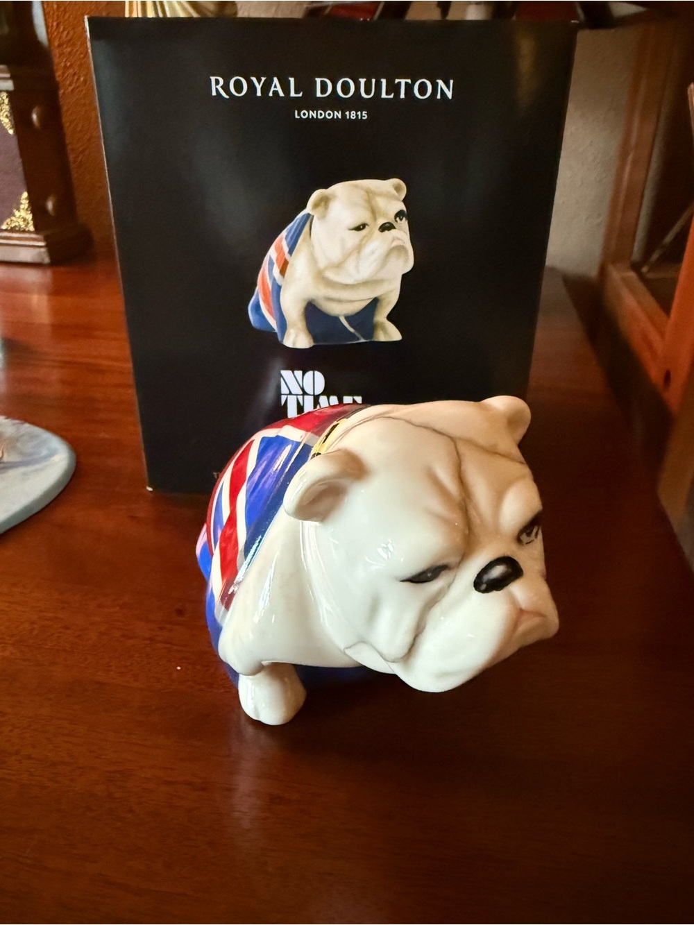 Royal Doulton 007 Bulldog Jack Figurine with Red and Blue Union Jack